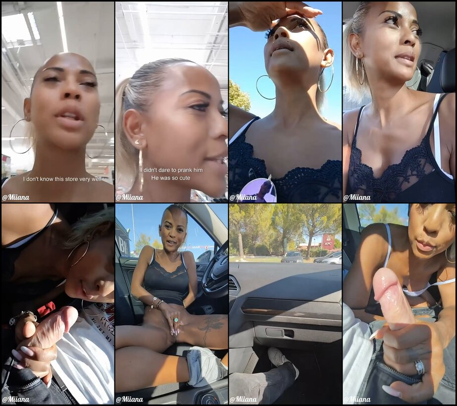 Miiana accoste un inconnu au supermarché et lui taille une pipe en voiture